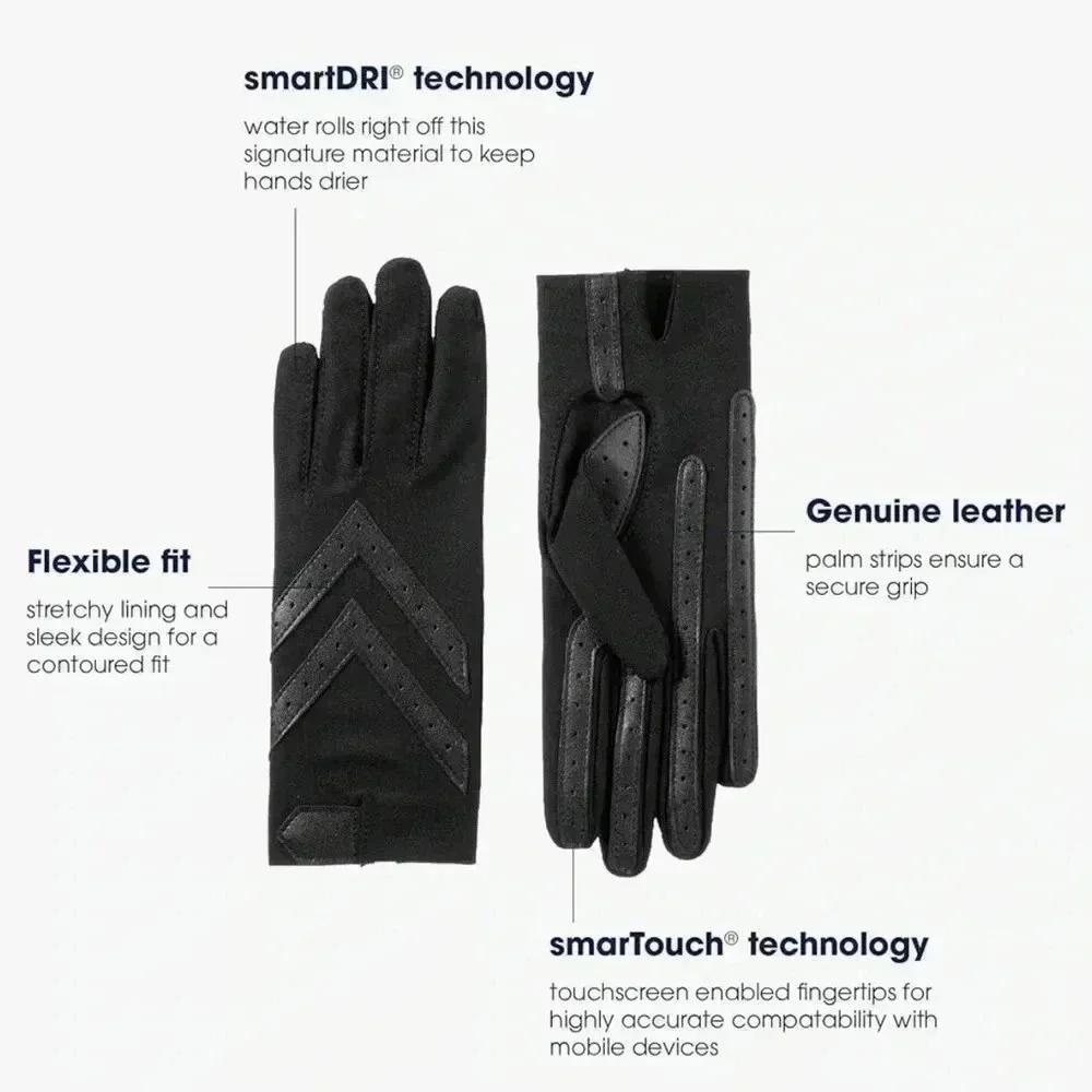 Isotoner Women’s Black Stretch Gloves One Size
